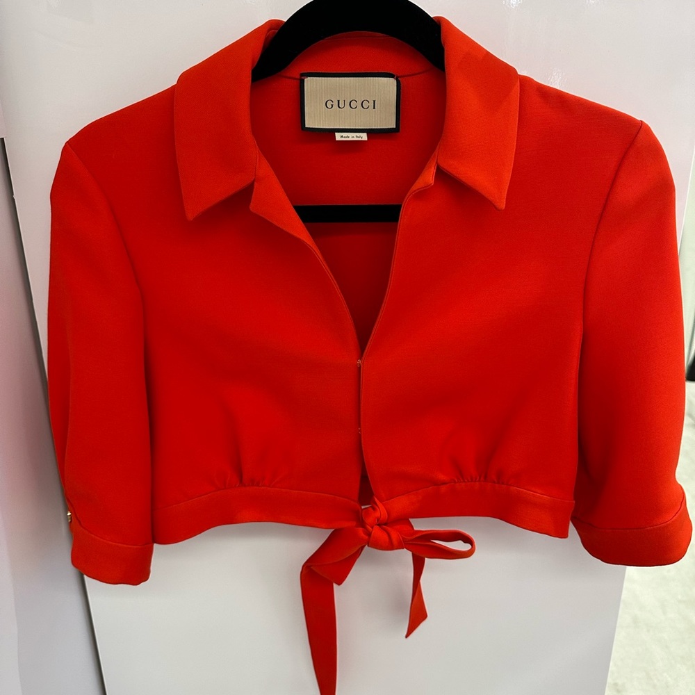 Red Gucci crop top